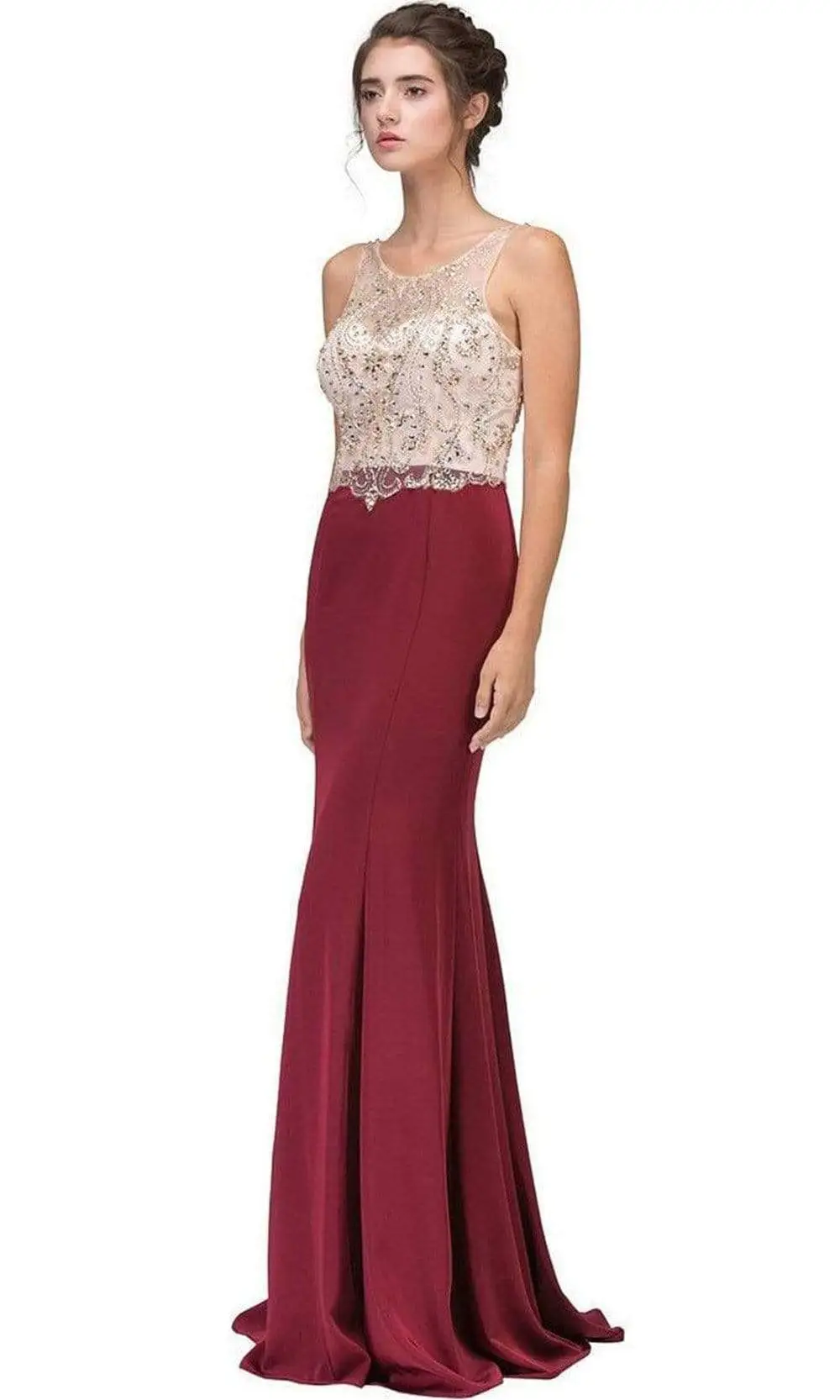 Eureka Fashion - 7022 Beaded Illusion Scoop Mermaid Dress 5 Eureka Fashion - 7022 Beaded Illusion Scoop Mermaid Dress - Image 5