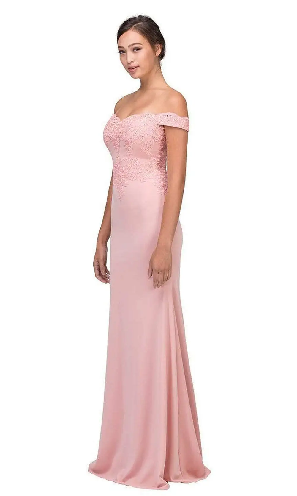 Eureka Fashion - 7100 Off Shoulder Lace Appliqued Jersey Mermaid Gown 5 Eureka Fashion - 7100 Off Shoulder Lace Appliqued Jersey Mermaid Gown - Image 5