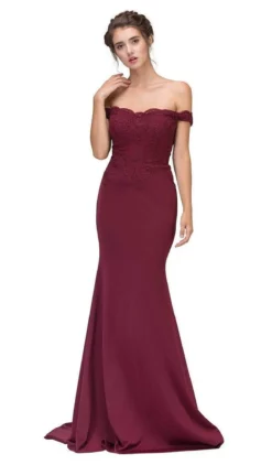 Eureka Fashion - 7100 Off Shoulder Lace Appliqued Jersey Mermaid Gown 20 Eureka Fashion - 7100 Off Shoulder Lace Appliqued Jersey Mermaid Gown -Hot Sale WEDDING Store eureka fashion 7100 off shoulder lace appliqued jersey mermaid gown bridesmaid dresses xs burgundy 6694369558611