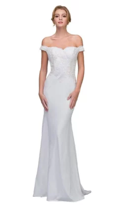 Eureka Fashion - 7100 Off Shoulder Lace Appliqued Jersey Mermaid Gown 24 Eureka Fashion - 7100 Off Shoulder Lace Appliqued Jersey Mermaid Gown -Hot Sale WEDDING Store eureka fashion 7100 off shoulder lace appliqued jersey mermaid gown bridesmaid dresses xs off white 6694373195859