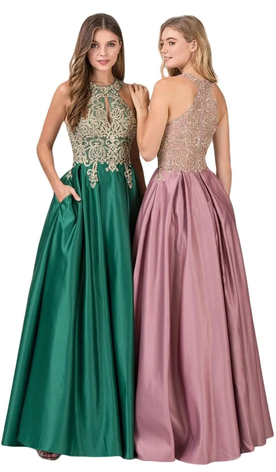 Eureka Fashion - 8009 Halter Keyhole A-Line Evening Dress 5 Eureka Fashion - 8009 Halter Keyhole A-Line Evening Dress - Image 5