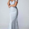 Eureka Fashion 9007 - Off-shoulder Lace Applique Evening Gown