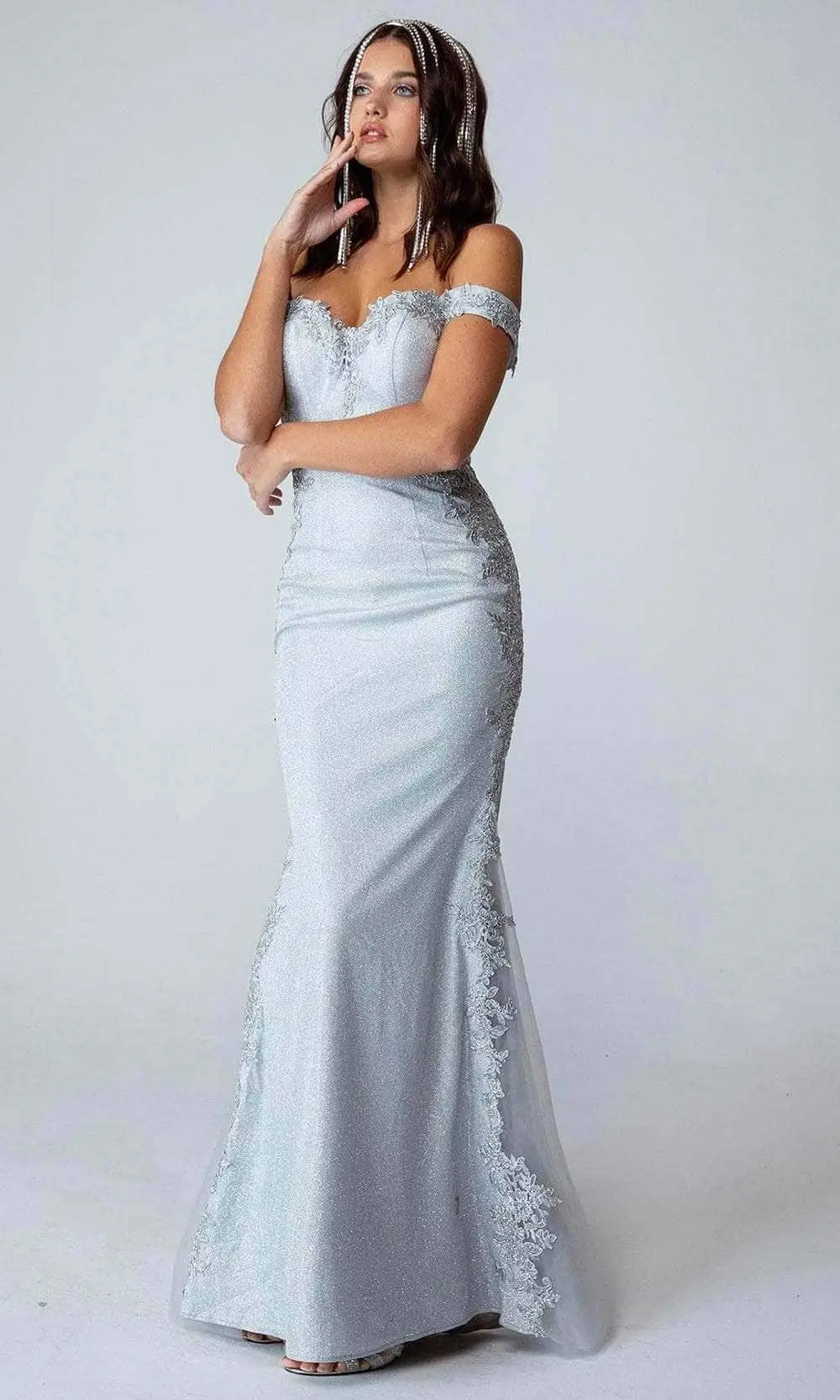 Eureka Fashion 9007 - Off-shoulder Lace Applique Evening Gown 1 Eureka Fashion 9007 - Off-shoulder Lace Applique Evening Gown