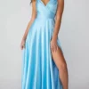 Eureka Fashion 9917 - Sleeveless Deep V-neck Long Gown