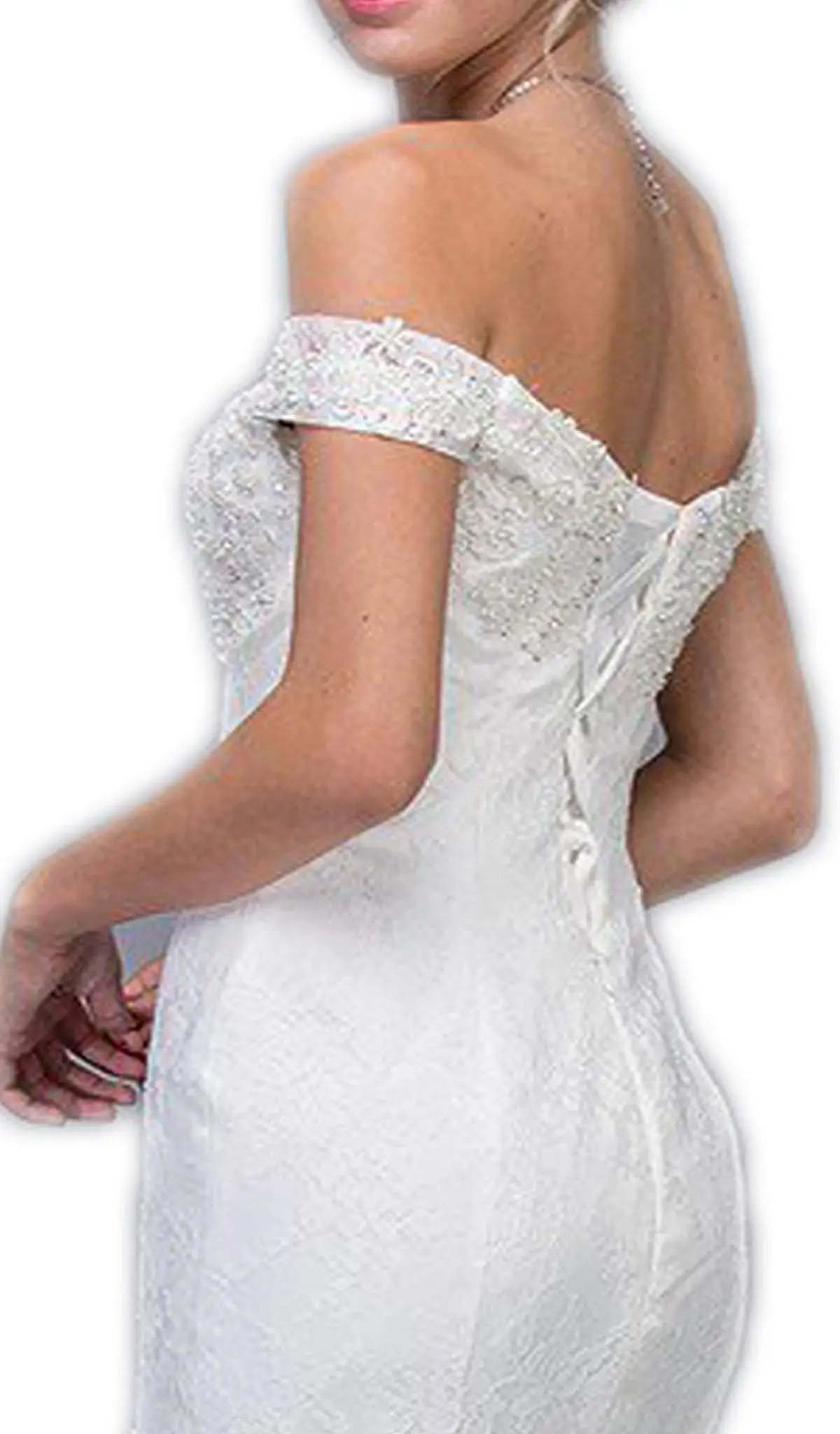 Eureka Fashion Bridal - Off Shoulder Lace Corset Trumpet Wedding Dress 4 Eureka Fashion Bridal - Off Shoulder Lace Corset Trumpet Wedding Dress - Image 4