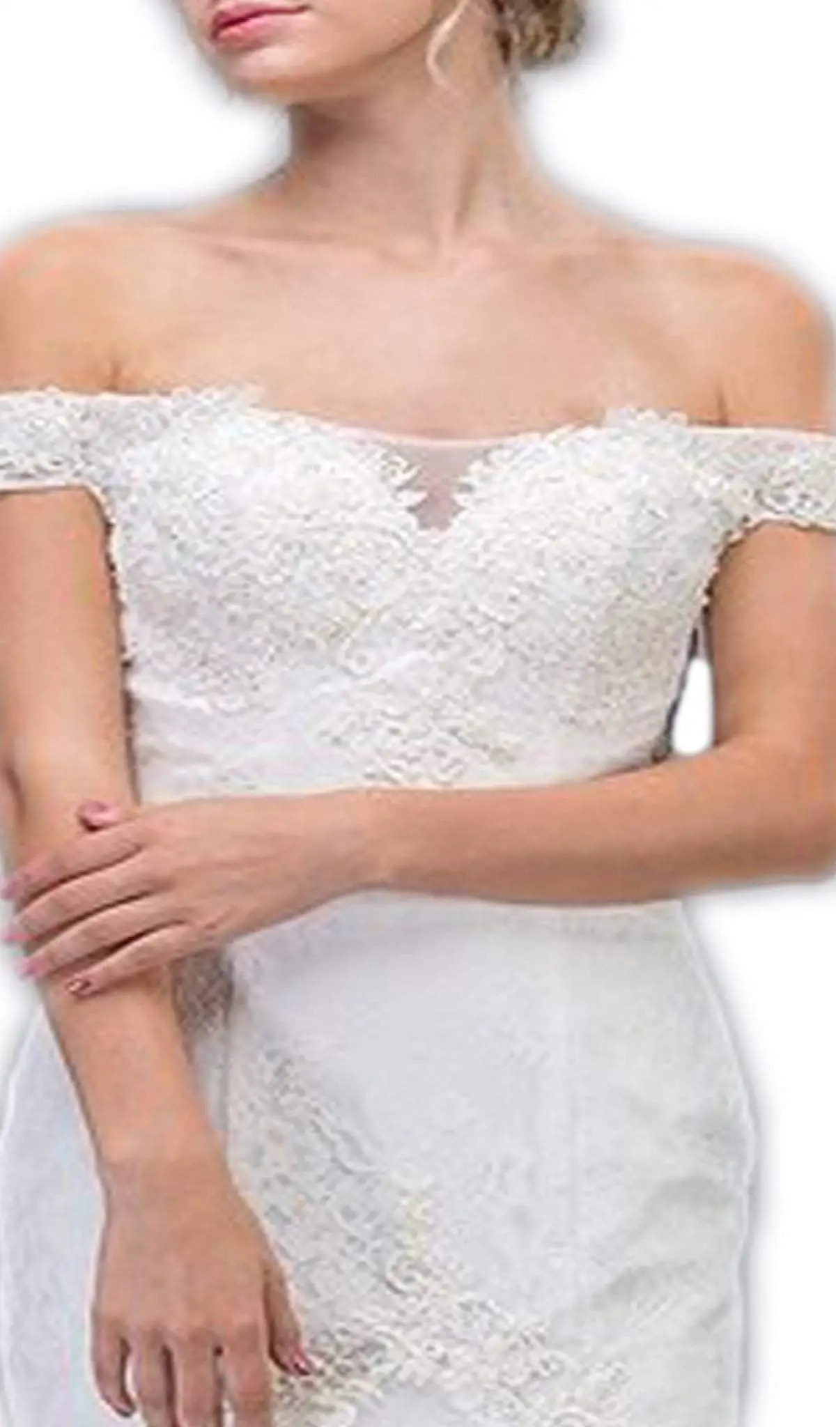 Eureka Fashion Bridal - Off Shoulder Lace Corset Trumpet Wedding Dress 2 Eureka Fashion Bridal - Off Shoulder Lace Corset Trumpet Wedding Dress - Image 2