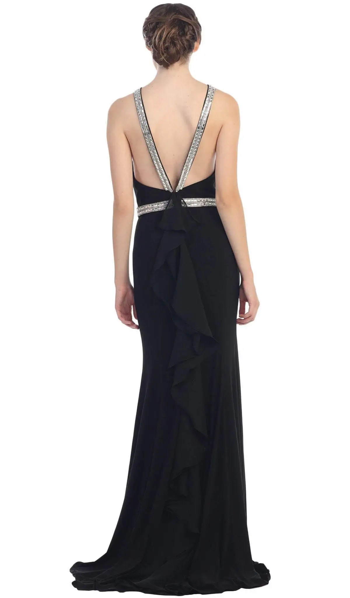 Eureka Fashion - Jeweled Halter Jersey Sheath Evening Dress 2 Eureka Fashion - Jeweled Halter Jersey Sheath Evening Dress - Image 2