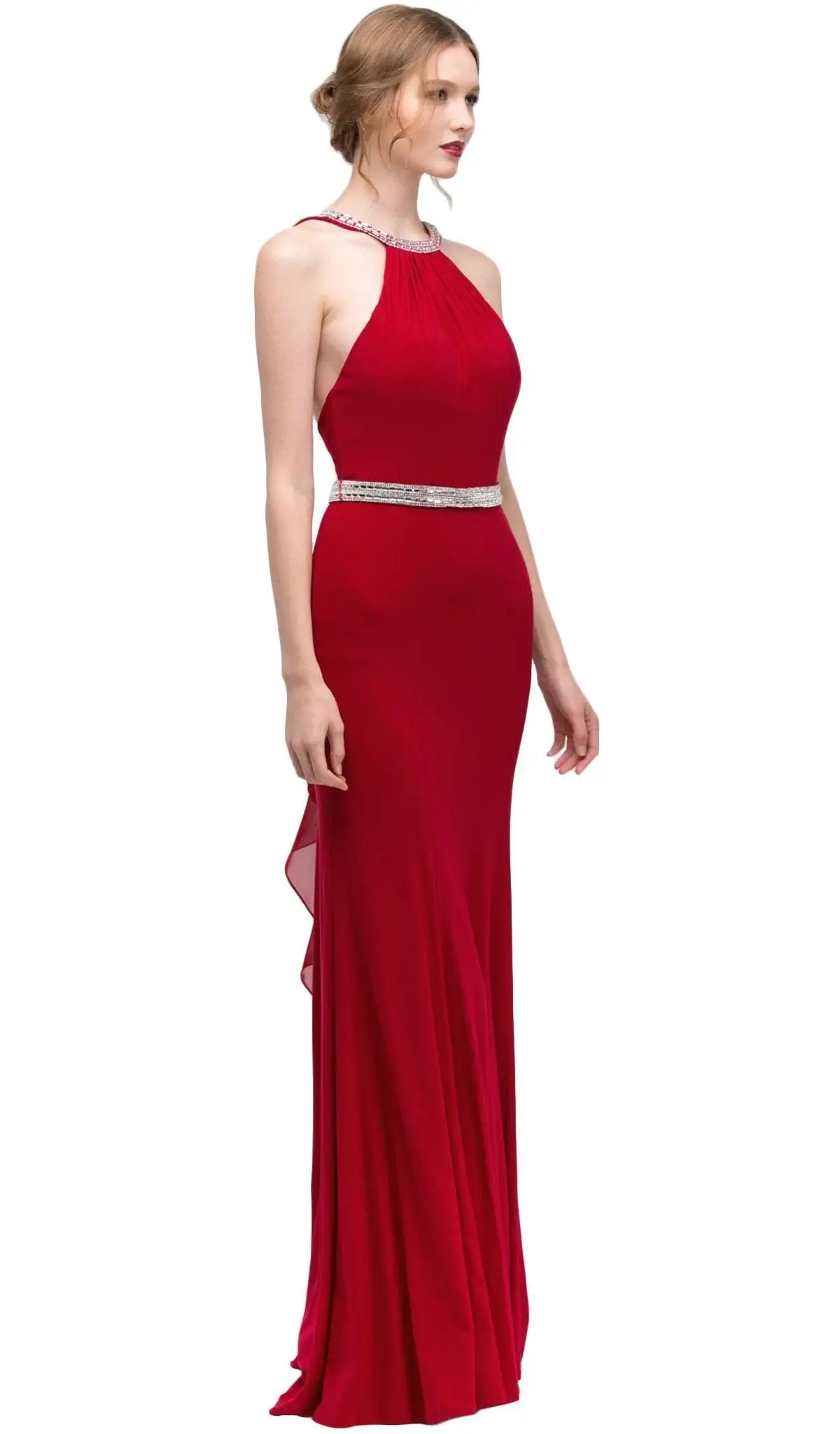 Eureka Fashion - Jeweled Halter Jersey Sheath Evening Dress 7 Eureka Fashion - Jeweled Halter Jersey Sheath Evening Dress - Image 7