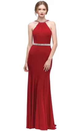 Eureka Fashion - Jeweled Halter Jersey Sheath Evening Dress 13 Eureka Fashion - Jeweled Halter Jersey Sheath Evening Dress -Hot Sale WEDDING Store eureka fashion jeweled halter jersey sheath evening dress bridesmaid dresses xs red 5657166053433