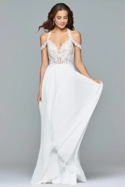 Faviana - 10006 Lace Appliqued Illusion Midriff Gown -Hot Sale WEDDING Store faviana 10006 lace appliqued illusion midriff gown bridesmaid dresses 28684720734291