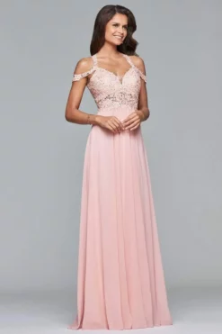 Faviana - 10006 Lace Appliqued Illusion Midriff Gown -Hot Sale WEDDING Store faviana 10006 lace appliqued illusion midriff gown bridesmaid dresses 28760975409235