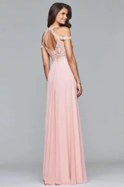 Faviana - 10006 Lace Appliqued Illusion Midriff Gown -Hot Sale WEDDING Store faviana 10006 lace appliqued illusion midriff gown bridesmaid dresses 28760975573075