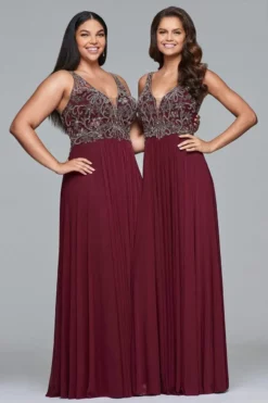 Faviana - 10017 Beaded V-neck A-line Dress -Hot Sale WEDDING Store faviana 10017 beaded v neck a line dress prom dresses 5392811982905