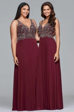 Faviana - 10017 Beaded V-neck A-line Dress -Hot Sale WEDDING Store faviana 10017 beaded v neck a line dress prom dresses 5392812048441