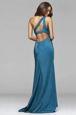 Faviana - 7892 Faille Satin Asymmetrical One Shoulder Evening Dress With Sash And Back Cut-outs -Hot Sale WEDDING Store faviana 7892 faille satin asymmetrical one shoulder evening dress with sash and back cut outs special occasion dress 5392615899193