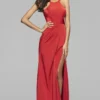 Faviana - 7904 High Neck Satin Sheath Dress