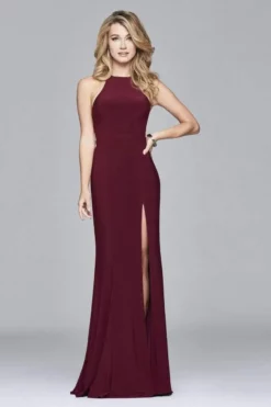 Faviana - 7976 Long Jersey Halter Dress With Open Back -Hot Sale WEDDING Store faviana 7976 long jersey halter dress with open back special occasion dress 5392359424057