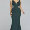 Faviana - 9448 Beaded Illusion Cutout Plunging V-Neck Gown