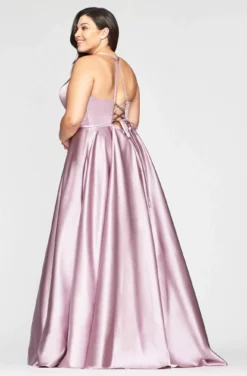 Faviana - 9466 Sleeveless Halter Satin Ballgown With Lace Up Back -Hot Sale WEDDING Store faviana 9466 sleeveless halter satin ballgown with lace up back ball gowns 13718409216083