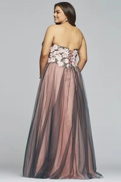 Faviana - 9467 Floral Appliqued Sweetheart A-Line Dress 2 Faviana - 9467 Floral Appliqued Sweetheart A-Line Dress - Image 2