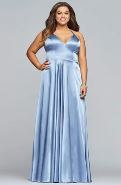 Faviana - 9469 Halter Neck Charmeuse A-line Dress