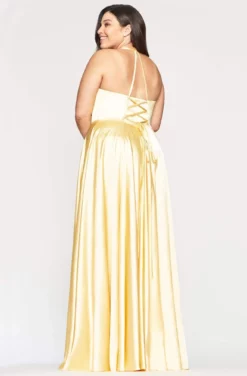 Faviana - 9469 Halter Neck Charmeuse A-line Dress -Hot Sale WEDDING Store faviana 9469 halter neck charmeuse a line dress prom dresses 13716835991635