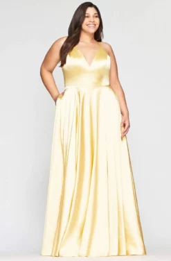 Faviana - 9469 Halter Neck Charmeuse A-line Dress -Hot Sale WEDDING Store faviana 9469 halter neck charmeuse a line dress prom dresses 13716836089939