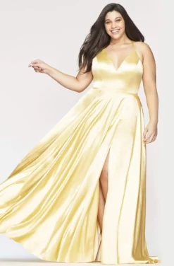 Faviana - 9469 Halter Neck Charmeuse A-line Dress -Hot Sale WEDDING Store faviana 9469 halter neck charmeuse a line dress special occasion dress 12w buttercream 13716836024403