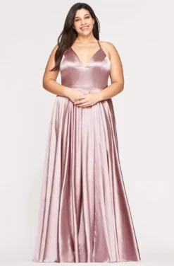 Faviana - 9469 Halter Neck Charmeuse A-line Dress -Hot Sale WEDDING Store faviana 9469 halter neck charmeuse a line dress special occasion dress 12w deep mauve 13716836122707