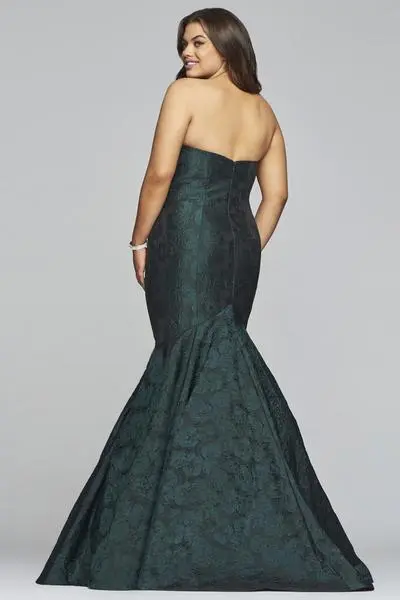 Faviana - 9470 Strapless Sweetheart Jacquard Mermaid Dress 2 Faviana - 9470 Strapless Sweetheart Jacquard Mermaid Dress - Image 2