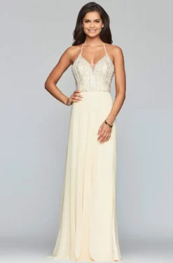 Faviana - S10041 Beaded Deep V-neck Chiffon Dress -Hot Sale WEDDING Store faviana s10041 beaded deep v neck chiffon dress prom dresses 13719112712275