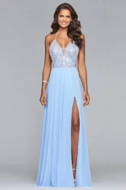 Faviana - S10041 Beaded Deep V-neck Chiffon Dress -Hot Sale WEDDING Store faviana s10041 beaded deep v neck chiffon dress prom dresses 5392761454649