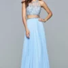 Faviana - S10061 Beaded Two-Piece Chiffon A-line Gown