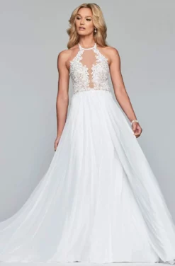 Faviana - S10203 Lace Applique Illusion Halter Evening Dress -Hot Sale WEDDING Store faviana s10203 lace applique illusion halter evening dress evening dresses 28060270919763