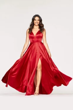 Faviana - S10209 Lace Up Back Satin V Neck Dress -Hot Sale WEDDING Store faviana s10209 lace up back satin v neck dress evening dresses 28059076001875