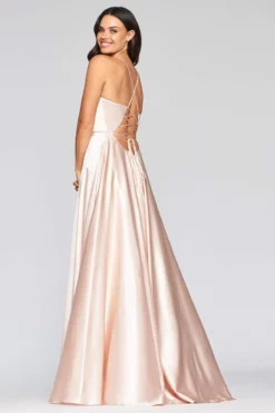 Faviana - S10209 Lace Up Back Satin V Neck Dress -Hot Sale WEDDING Store faviana s10209 lace up back satin v neck dress evening dresses 28267464622163