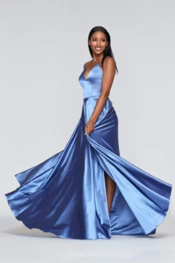 Faviana - S10209 Lace Up Back Satin V Neck Dress -Hot Sale WEDDING Store faviana s10209 lace up back satin v neck dress evening dresses 28742007652435