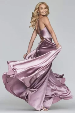 Faviana - S10209 Lace Up Back Satin V Neck Dress -Hot Sale WEDDING Store faviana s10209 lace up back satin v neck dress evening dresses 6029313802297