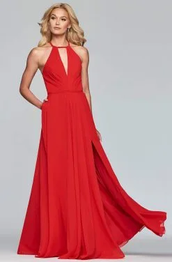 Faviana - S10235 Sleeveless Halter Chiffon A-line Dress -Hot Sale WEDDING Store faviana s10235 sleeveless halter chiffon a line dress special occasion dress 13719858020435