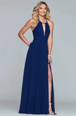 Faviana - S10235 Sleeveless Halter Chiffon A-line Dress -Hot Sale WEDDING Store faviana s10235 sleeveless halter chiffon a line dress special occasion dress 13719858085971