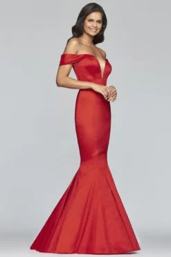 Faviana - S10241 Plunging V-neck Taffeta Mermaid Dress -Hot Sale WEDDING Store faviana s10241 plunging v neck taffeta mermaid dress evening dresses 6064077045817