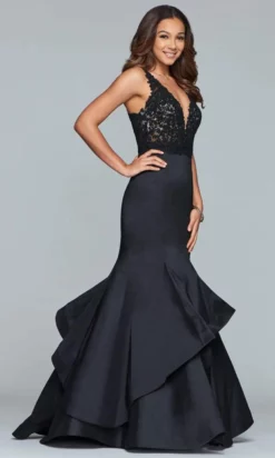 Faviana - S10242 Beaded V-neck Jersey Tiered Mermaid Dress 10 Faviana - S10242 Beaded V-neck Jersey Tiered Mermaid Dress -Hot Sale WEDDING Store faviana s10242 beaded v neck jersey tiered mermaid dress evening dresses 28334265663571