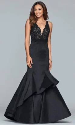 Faviana - S10242 Beaded V-neck Jersey Tiered Mermaid Dress 11 Faviana - S10242 Beaded V-neck Jersey Tiered Mermaid Dress -Hot Sale WEDDING Store faviana s10242 beaded v neck jersey tiered mermaid dress evening dresses 28334277296211