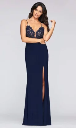 Faviana - S10275 Applique Deep V-neck Jersey Fitted Dress -Hot Sale WEDDING Store faviana s10275 applique deep v neck jersey fitted dress prom dresses 28334207991891