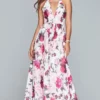 Faviana - S10278 Floral Halter A-Line Evening Gown