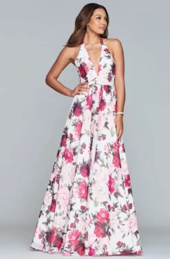 Faviana - S10278 Floral Halter A-Line Evening Gown 5 Faviana - S10278 Floral Halter A-Line Evening Gown -Hot Sale WEDDING Store faviana s10278 floral halter a line evening gown evening dresses 13719719968851