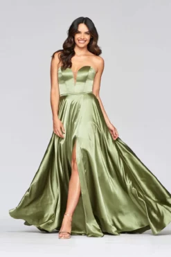 Faviana - S10428 Illusion Plunging Sweetheart Neck Satin Gown -Hot Sale WEDDING Store faviana s10428 illusion plunging sweetheart neck satin gown prom dresses 13461406253139