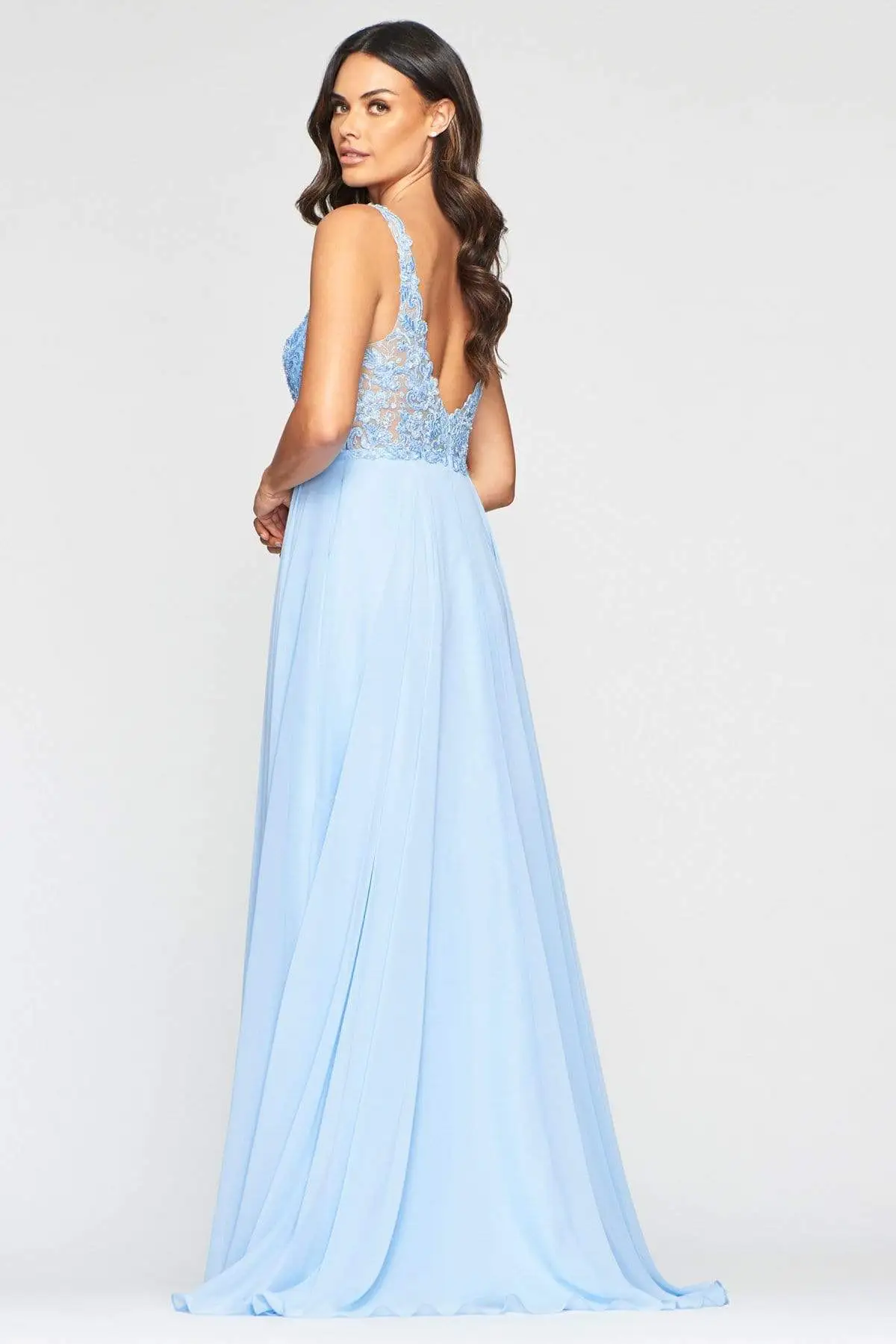 Faviana - S10432 Beaded Lace Square A-Line Dress 2 Faviana - S10432 Beaded Lace Square A-Line Dress - Image 2