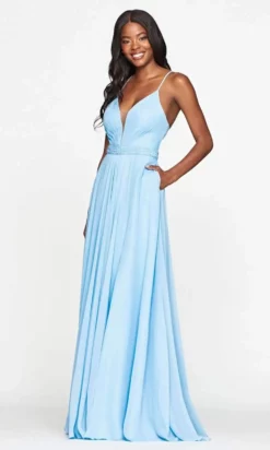 Faviana - S10435 Illusion Plunging V Neck Beaded Waist A-Line Dress -Hot Sale WEDDING Store faviana s10435 illusion plunging v neck beaded waist a line dress prom dresses 00 cloud blue 28652106088531