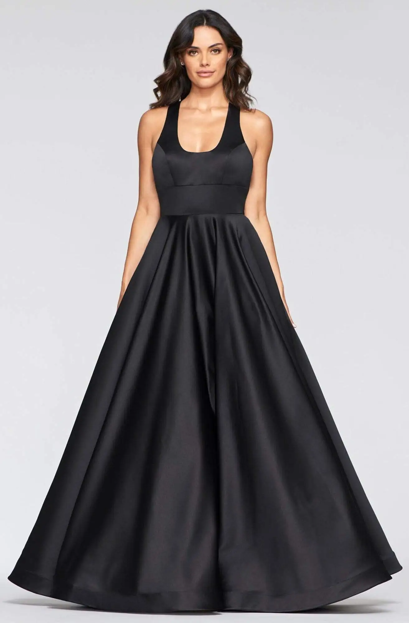 Faviana - S10441 Scoop Neck Satin A-line Gown 1 Faviana - S10441 Scoop Neck Satin A-line Gown